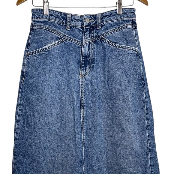 Free People We The Free Come As You Are Denim Maxi Skirt Sz 0 - Picture 5 of 6